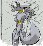  angry canine female gold mo-hiro nude oekaki scowl smash solo wall wolf 