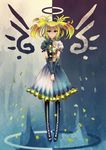  alternate_costume angel bad_id bad_pixiv_id dress halo kagamine_rin kagamine_rin_(roshin_yuukai/hard_rkmix) qin roshin_yuukai_(vocaloid) solo twintails vocaloid wings 