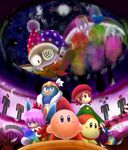 adeleine crazy_eyes crossover halo hat highres jester_cap jester_hat king_dedede kirby kirby_(series) kirby_64 marx nintendo ribbon_(kirby) waddle_dee waddle_doo wings zero_two 