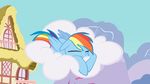  cute equine female feral friendship_is_magic horse mammal my_little_pony outside pegasus pony rainbow_dash_(mlp) sky sleeping solo unknown_artist wallpaper wings 