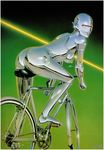  aerosmith bicycle butt female hajime_sorayama nude pinup robot shiny solo technophilia 