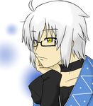  ahoge glasses male_focus morichika_rinnosuke sag_(karehabase) solo touhou white_hair yellow_eyes 