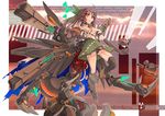  alternate_weapon arm_cannon black_hair bow g.haruka hair_bow highres long_hair red_eyes reiuji_utsuho skirt solo touhou weapon 