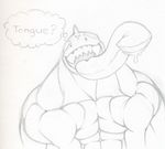  cetacean fangs fins grin looking_at_viewer male marine muscles nude orca sketch solo tkc2021 tongue 