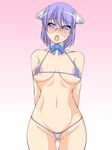  2k-tan :o areola_slip areolae arms_behind_back bad_id bad_pixiv_id bangs bikini blue_eyes blue_hair blush bow bowtie breasts breasts_apart cameltoe choker covered_nipples cowboy_shot embarrassed glasses gradient gradient_background groin hair_between_eyes hair_ornament highres large_breasts lipstick makeup manjiro micro_bikini navel nose_blush open_mouth os-tan partially_visible_vulva pink_background rimless_eyewear short_hair skindentation solo standing string_bikini sweatdrop swimsuit thong_bikini wedgie wide_hips 