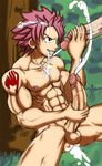 1boy abs character_request chest cum cum_in_ass cum_on_boy fairy_tail handjob male male_focus masturbation muscle natsu_dragneel nipples pecs penis pink_hair solo solo_focus tattoo uncensored yaoi 