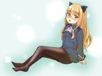  animal_ears blonde_hair cat_ears face glasses long_hair military military_uniform mune pantyhose perrine_h_clostermann solo strike_witches uniform world_witches_series yellow_eyes 