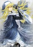  blonde_hair celes_(pixiv_fantasia) gargadia_empire habit holster jane_mere jewelry knife long_hair necklace nun pixiv_fantasia pixiv_fantasia_5 solo sword thigh_holster weapon yellow_eyes 