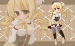  artist_request blonde_hair breasts hat highres mahou_shoujo_madoka_magica medium_breasts non-web_source smile solo source_request thighhighs tomoe_mami yellow zoom_layer 