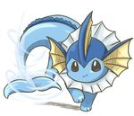  eeveelution feral looking_at_viewer nintendo plain_background pok&#233;mon pok&eacute;mon solo unknown_artist vaporeon video_games walking water white_background 