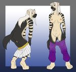 countershading female holly_marie_ogburn hyena male pinup straight_hair undressing 