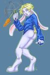  bottomless butt calli lagomorph male nunchaku oekaki rabbit solo 