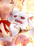  commentary_request fang hair_ribbon heart hug kaname_madoka kyubey magical_girl mahou_shoujo_madoka_magica open_mouth out_of_character pink_hair red_eyes ribbon short_twintails tears twintails 