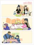  black_hair blue_hair brown_hair buneary child cup green_hair hat hikari_(pokemon) japanese_clothes jun_(pokemon) kimono male male_focus multiple_boys n_(pokemon) nintendo_ds oshawott pikachu pillow piplup pokemon pokemon_(anime) pokemon_(game) pokemon_bw purple_hair satoshi_(pokemon) scarf shinji_(pokemon) takeshi_(pokemon) touko_(pokemon) 