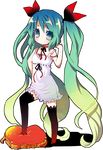  aqua_eyes aqua_hair chikkuru eyelashes hatsune_miku long_hair ribbon solo thighhighs twintails very_long_hair vocaloid world_is_mine_(vocaloid) 