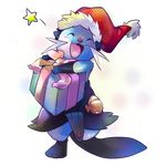  blush christmas cute dewott hat holidays mammal mustelid nintendo otter plain_background pok&#233;mon pok&eacute;mon smile solo super-tuler tail transparent_background video_games 