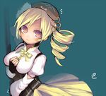  :3 bad_id bad_pixiv_id blonde_hair brown_eyes detached_sleeves drill_hair fingerless_gloves gloves goose_h hat long_hair mahou_shoujo_madoka_magica skirt solo tomoe_mami twin_drills twintails 