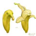  banana before_after bird f-nezumi food fruit lowres no_humans original shibuya_nozomi simple_background transformation what 