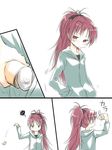  comic hana_azuki long_hair mahou_shoujo_madoka_magica ponytail red_eyes red_hair sakura_kyouko 