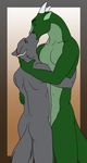  canine dragon gay holly_marie_ogburn horns kissing male scalie wolf 