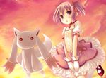  gloves kaname_madoka kyubey magical_girl mahou_shoujo_madoka_magica pink_eyes pink_hair ryo shoes short_hair short_twintails twintails 