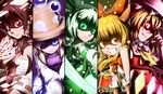  flandre_scarlet hakurei_reimu ibuki_suika konpaku_youmu moriya_suwako puretails touhou 