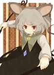  animal_ears bad_id bad_pixiv_id capelet crystal dress face grey_hair jewelry mouse_ears mouse_tail nazrin pendant red_eyes short_hair smile solo tail touhou urin 