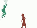  animated animated_gif battle dodging dual_wielding fuji-k green holding hong_meiling konpaku_youmu multiple_girls red silhouette simple_background sword touhou weapon 