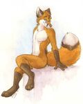  canine eyewear fox glasses idess male mammal nude plain_background solo white_background 