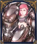  bad_id bad_pixiv_id breasts cleavage kusagami_style large_breasts lips original pink_eyes pink_hair power_armor solo 