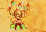  aqua_eyes black_legwear blonde_hair chibi computer eruri_(mgmn) hair_over_one_eye hair_ribbon headphones kagamine_rin mouse_(computer) ribbon short_hair sitting solo thighhighs vocaloid 