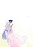  1girl comic couple doujinshi dress happy hetero hug nia_teppelin nonosaki petals simon tengen_toppa_gurren_lagann tuxedo veil wedding_dress 