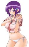  blush breasts cleavage cuffs erect_nipples handcuffs norakuro_nero panties underwear 