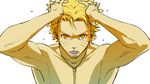  blonde_hair futatsu_(bt) hands_in_hair jewelry male_focus naruto naruto_(series) necklace shirtless solo upper_body uzumaki_naruto 