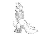  canine catenatus crossdressing fishnet hindpaw invalid_tag male sabuteur solo tame tank_top teasing wingspiral wolf 