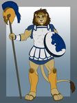  armor feline gladiator holly_marie_ogburn lion male solo 