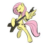  butterflies butterfly equine eyes_closed female feral fluttershy_(mlp) friendship_is_magic guitar hair insect mammal music my_little_pony pegasus pink_hair plain_background solo tail unknown_artist white_background wings wristband 