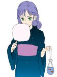  bag bagged_fish cotton_candy fish goldfish green_eyes gundam hac9 japanese_clothes kimono oekaki purple_hair rosamia_badam solo yukata zeta_gundam 