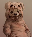  ambiguous_gender blood brown_eyes canine dog guro kunugi nightmare_fuel pig porcine smile solo 