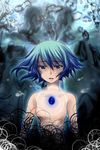  absurdres blue blue_eyes blue_hair bubble highres hitsuki_pemo mahou_shoujo_madoka_magica miki_sayaka nude short_hair solo soul_gem tears upper_body witch's_labyrinth 