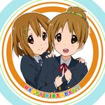  brown_eyes brown_hair errant hirasawa_ui hirasawa_yui k-on! multiple_girls ponytail school_uniform short_hair siblings sisters 