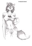  &hearts; breasts canine fang female fox hi_res huge looking_at_viewer midriff mustakrakish nymphetamine pose smile solo standing thong under_boob 