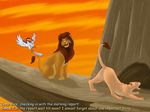  bird disney feline female feral hornbill kisu lion male mammal nala simba stretch stretching the_lion_king zazu 
