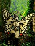  antennae black breasts butterfly creepy female forest insect micro photo_manipulation photomorph plants proboscis silverfish solo swallowtail tree what_has_science_done wings yellow 