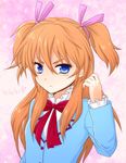  aria_gakuen_school_uniform bad_id bad_pixiv_id blue_eyes eyelashes hair_ribbon houjou_hibiki long_hair orange_hair precure ribbon school_uniform solo suite_precure tatebana_(kagerin) two_side_up 