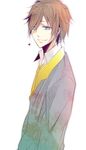  bad_id bad_pixiv_id brown_hair earrings green_eyes harry_potter heart jewelry leo_eulite male_focus necktie pixiv_hogwarts school_uniform simple_background smile solo yukinari000 