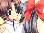  benzaiten_enishi black_hair brown_eyes game_cg nanairo_kouro ribbons sasorigatame 