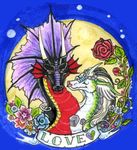  chival chival_(character) dragon exodite female feral flowers horns love rose scalie 
