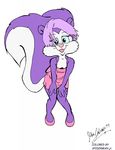  black_eyes clothed clothing cute female fifi_la_fume john_calano looking_at_viewer mammal peter10ns skirt skunk skunks solo tiny_toon_adventures tiny_toons warner_brothers 