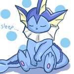  blue_skin english_text pok&eacute;mon sitting sleeping solo tail unknown_artist vaporeon 